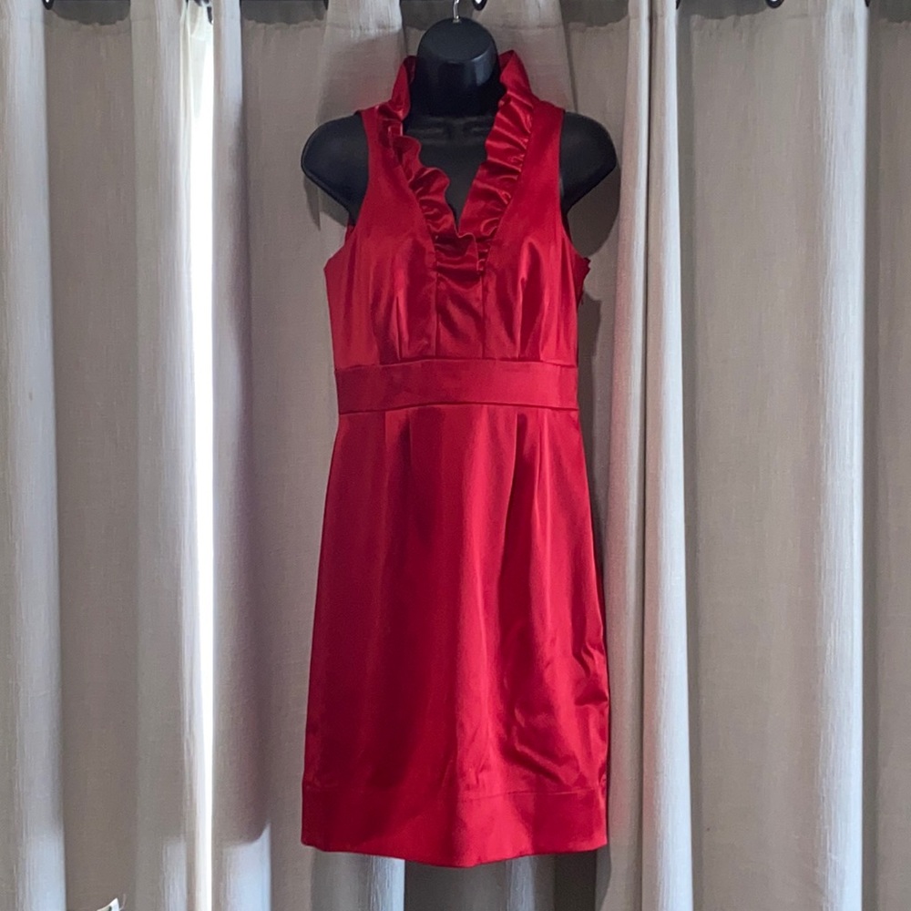 Classy mid length red dress